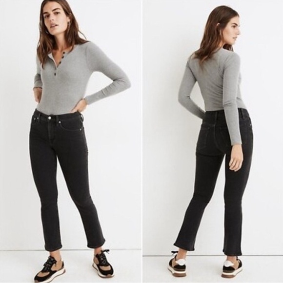 Madewell Women’s Black Cali Demi-Boot High Rise Bootcut Stretch Jeans 25 - Picture 1 of 7